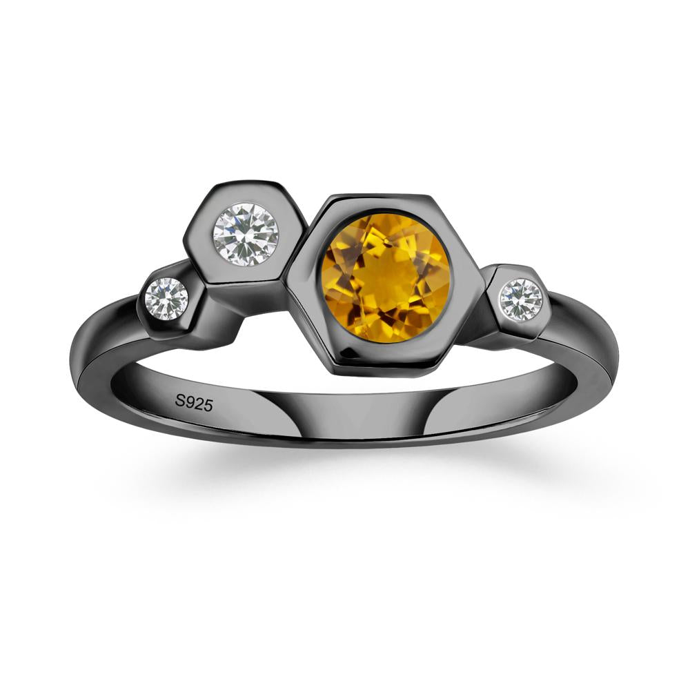 Citrine Constellation Engagement Ring - LUO Jewelry #metal_black finish sterling silver