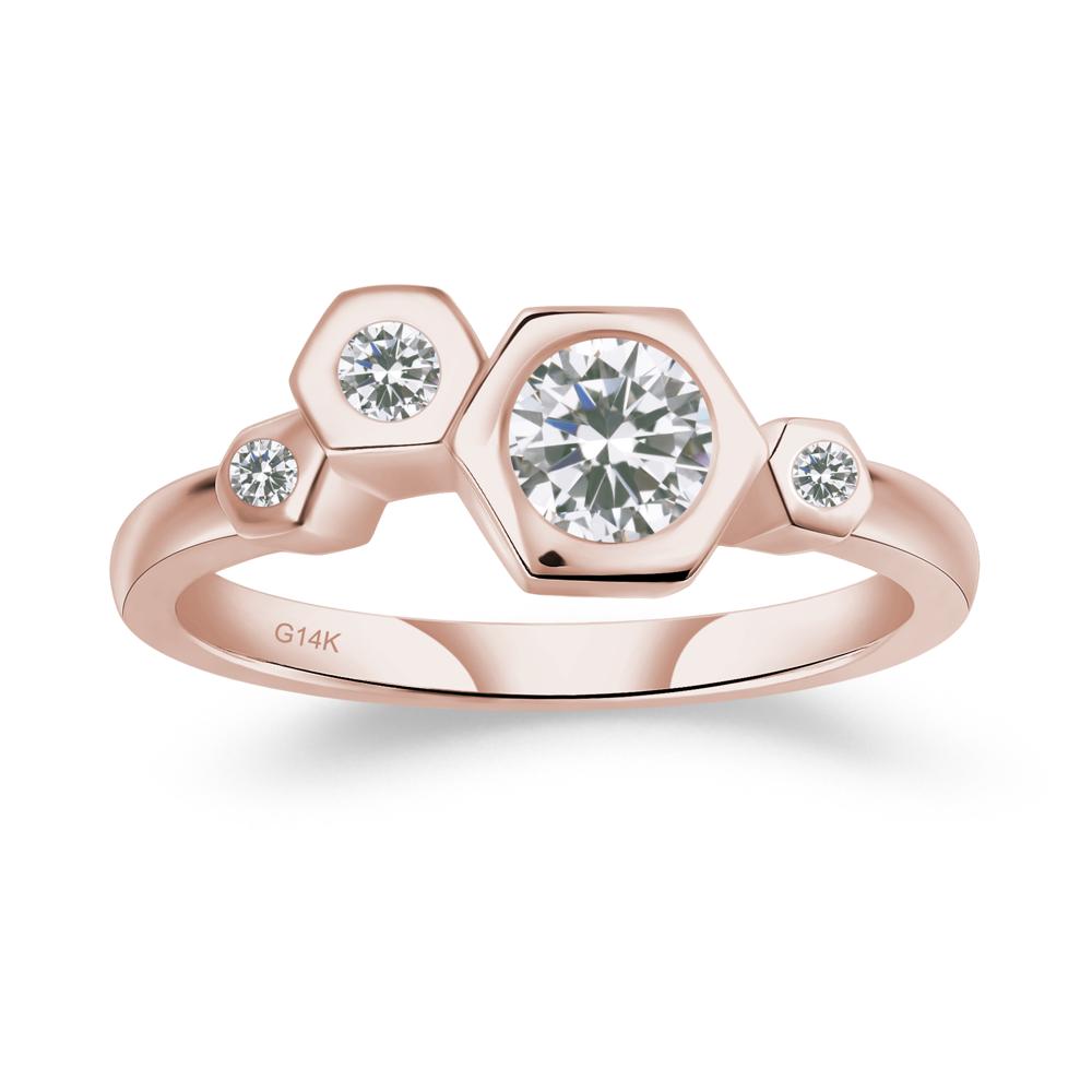 Unique Cubic Zirconia Constellation Ring - LUO Jewelry #metal_14k rose gold