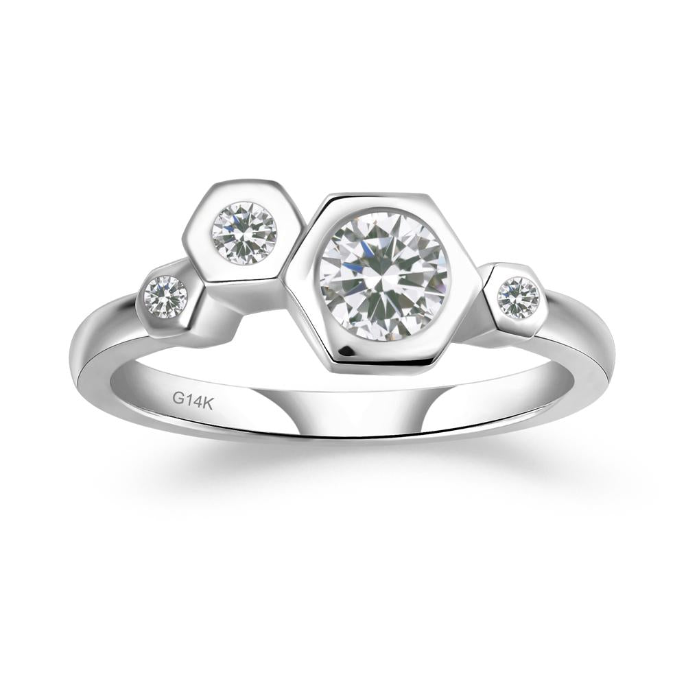 Unique Cubic Zirconia Constellation Ring - LUO Jewelry #metal_14k white gold