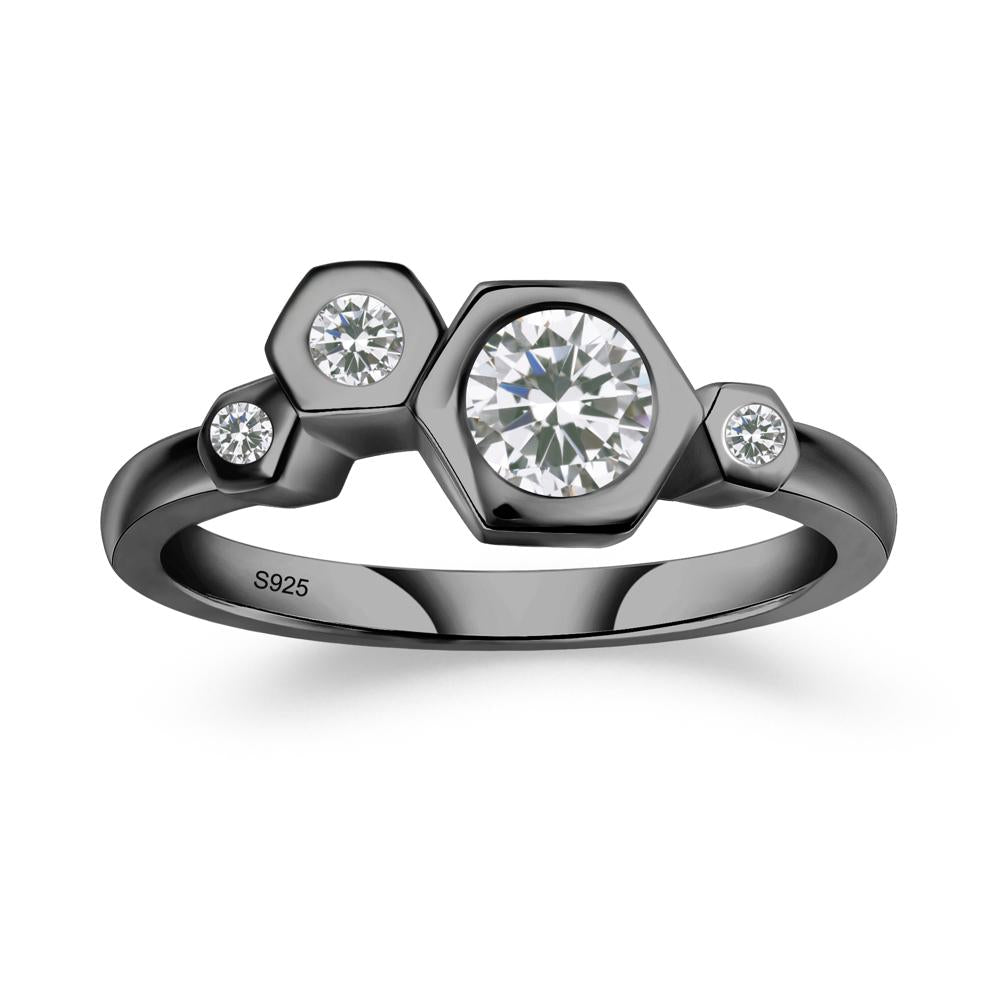 Unique Cubic Zirconia Constellation Ring - LUO Jewelry #metal_black finish sterling silver