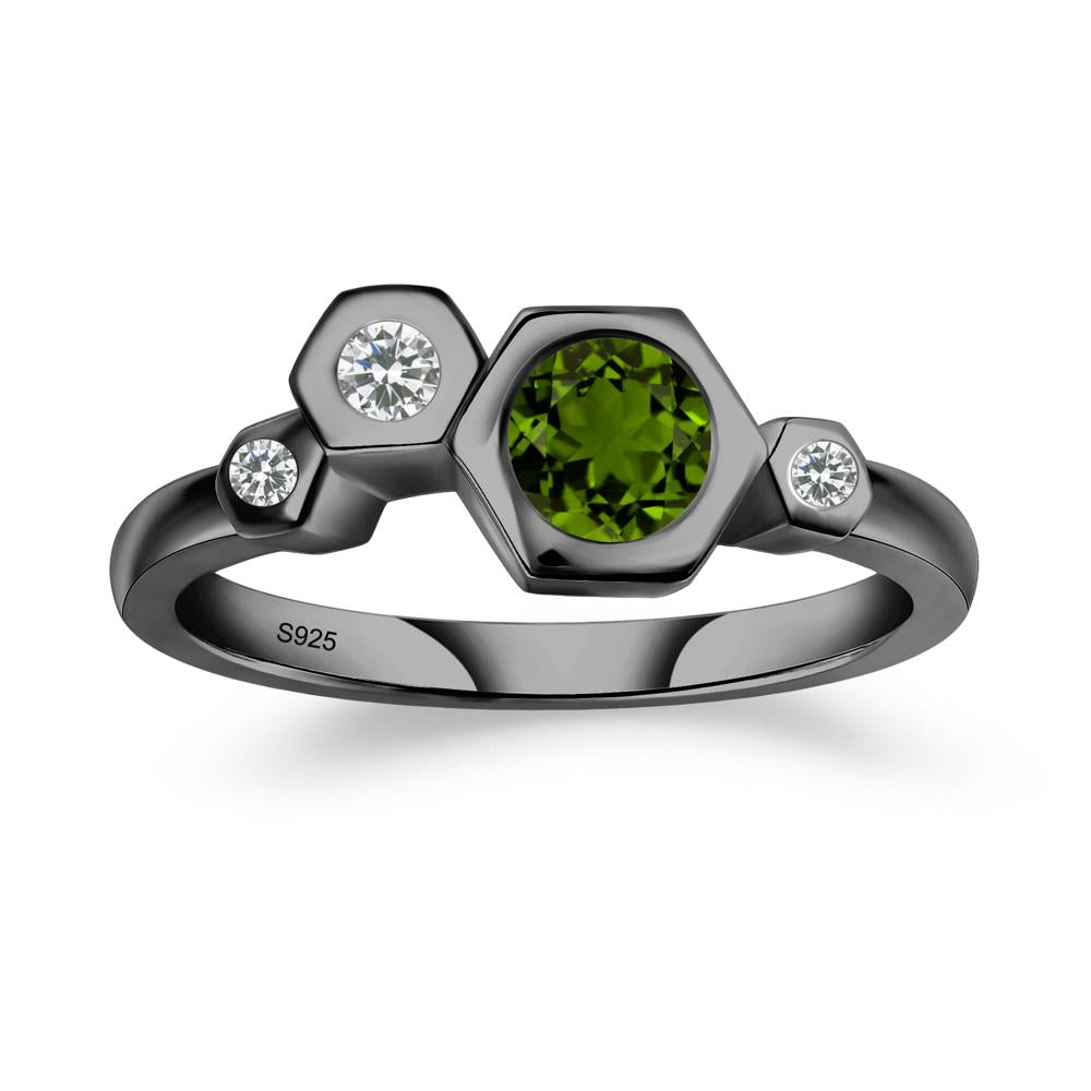 Unique Diopside Constellation Ring - LUO Jewelry #metal_black finish sterling silver