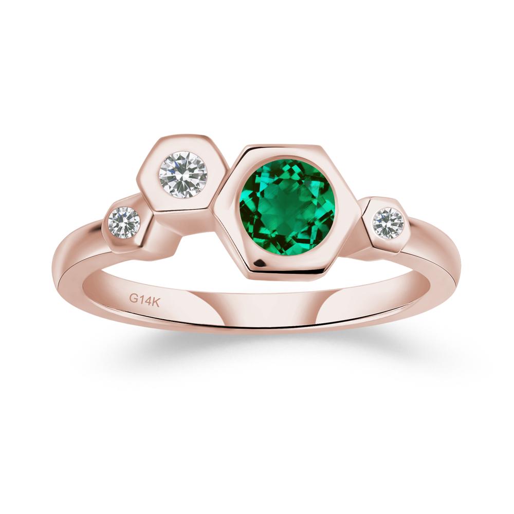 Emerald Constellation Engagement Ring - LUO Jewelry #metal_14k rose gold