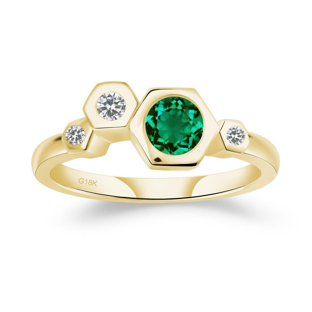 Emerald Constellation Engagement Ring - LUO Jewelry #metal_18k yellow gold