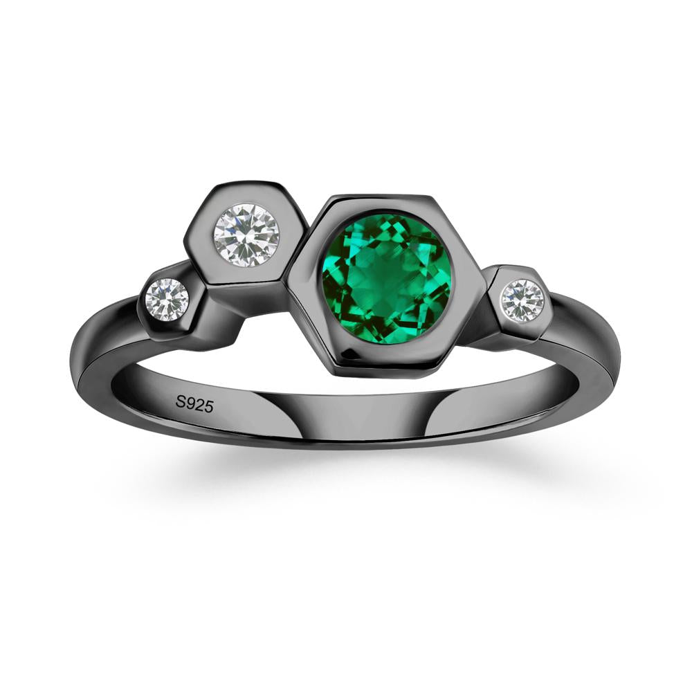 Emerald Constellation Engagement Ring - LUO Jewelry #metal_black finish sterling silver