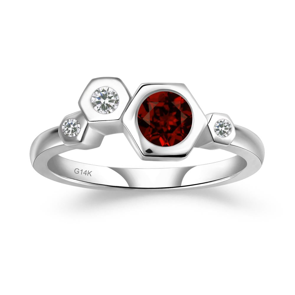 Unique Garnet Constellation Ring - LUO Jewelry #metal_14k white gold