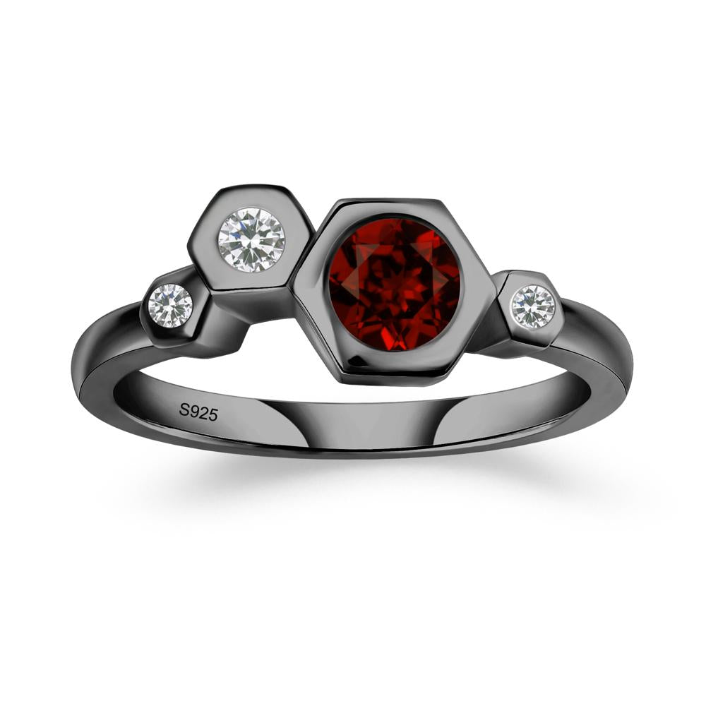 Unique Garnet Constellation Ring - LUO Jewelry #metal_black finish sterling silver