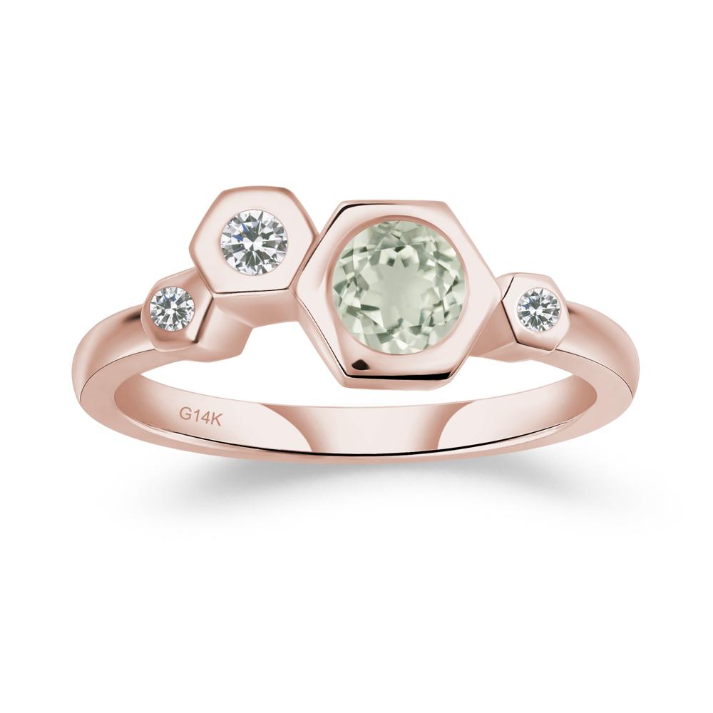 Green Amethyst Constellation Engagement Ring - LUO Jewelry #metal_14k rose gold