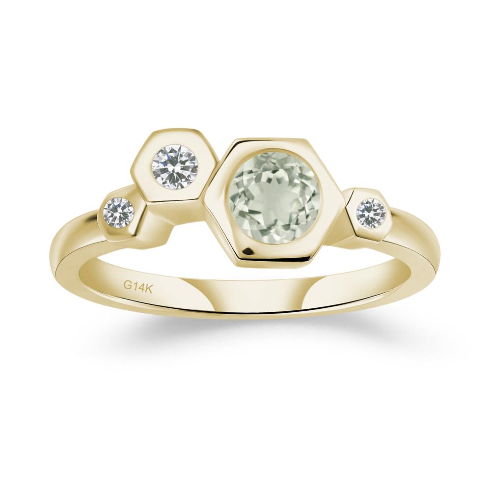 Green Amethyst Constellation Engagement Ring - LUO Jewelry #metal_14k yellow gold