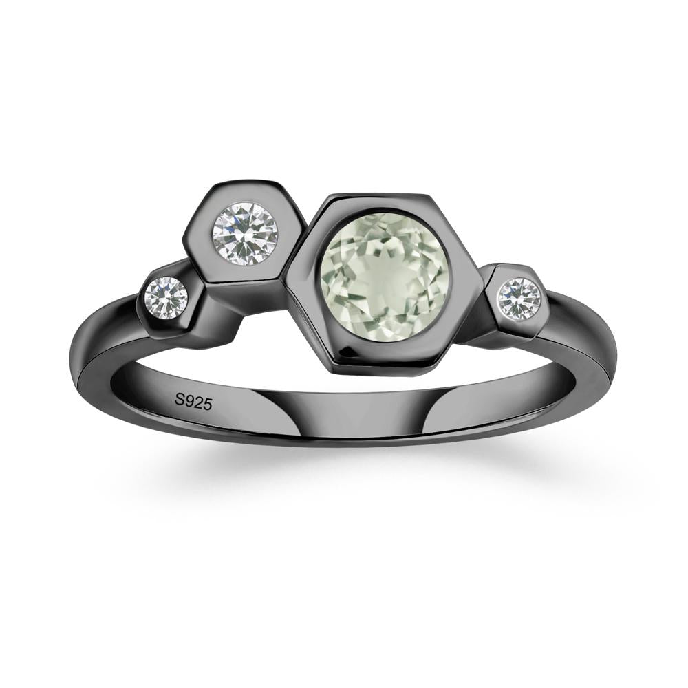 Green Amethyst Constellation Engagement Ring - LUO Jewelry #metal_black finish sterling silver