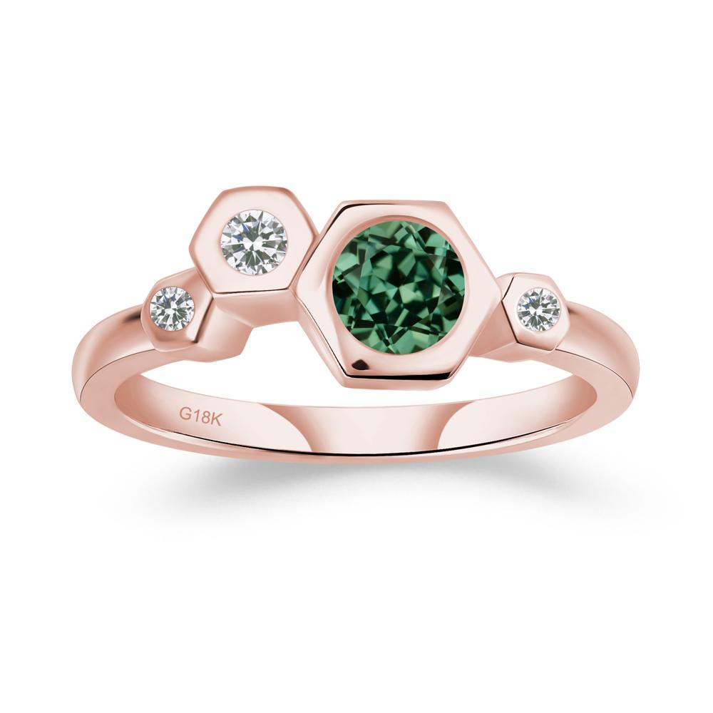 Green Sapphire Constellation Engagement Ring - LUO Jewelry #metal_18k rose gold