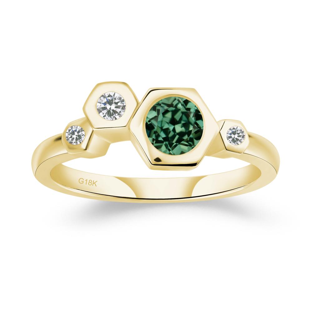 Green Sapphire Constellation Engagement Ring - LUO Jewelry #metal_18k yellow gold