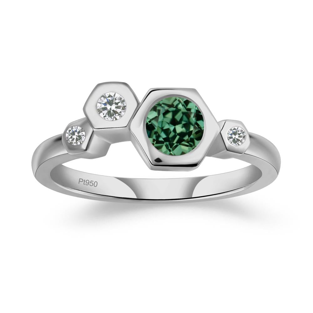 Green Sapphire Constellation Engagement Ring - LUO Jewelry #metal_platinum