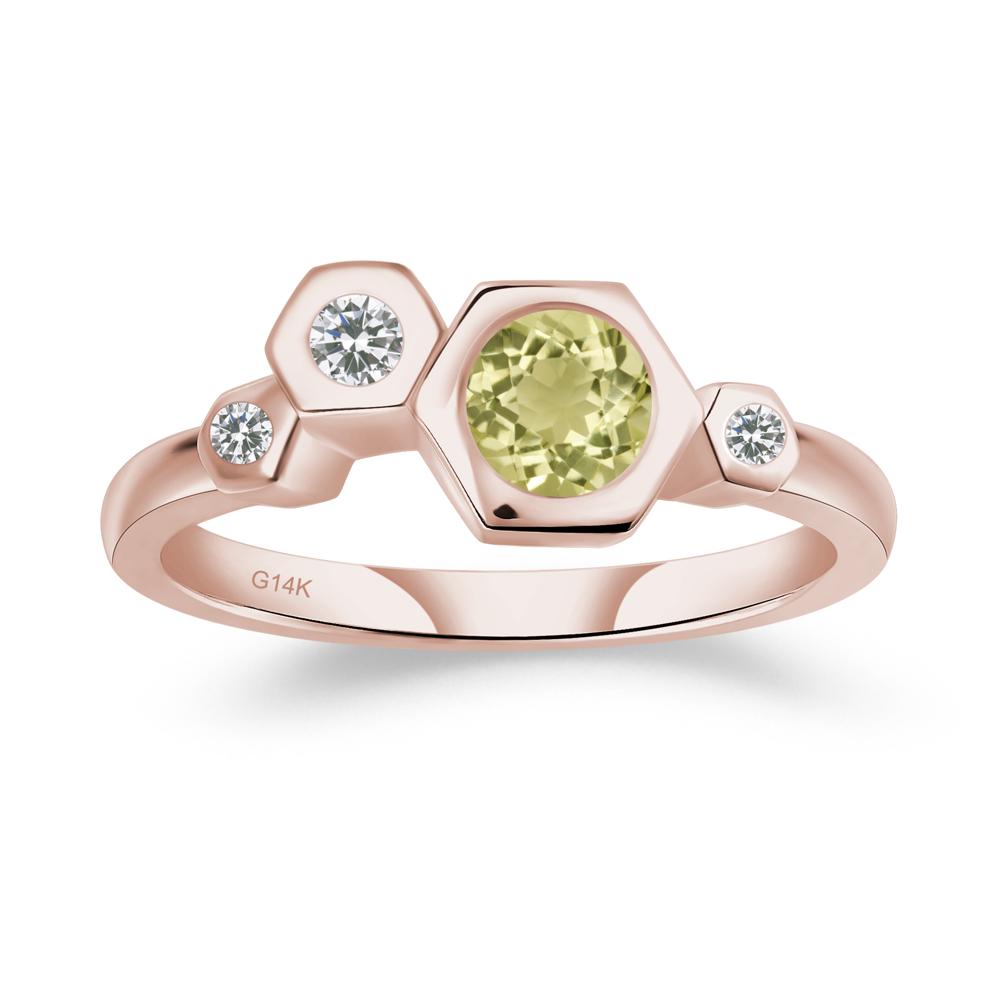 Unique Lemon Quartz Constellation Ring - LUO Jewelry #metal_14k rose gold