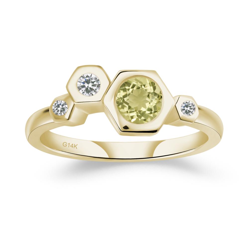 Unique Lemon Quartz Constellation Ring - LUO Jewelry #metal_14k yellow gold