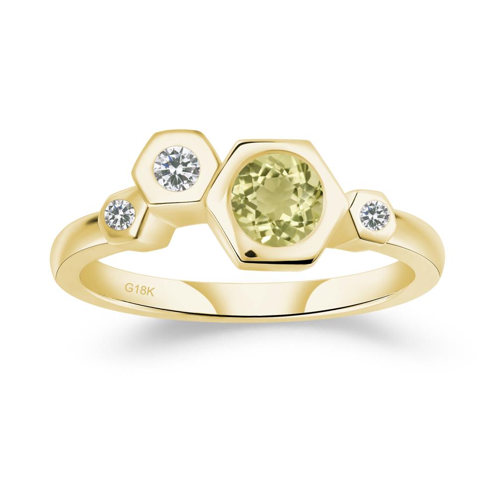 Unique Lemon Quartz Constellation Ring - LUO Jewelry #metal_18k yellow gold