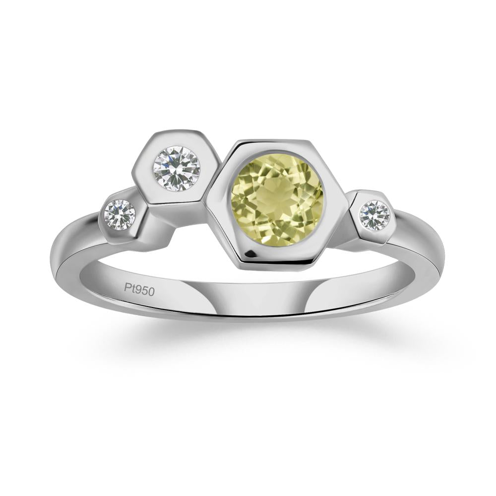 Unique Lemon Quartz Constellation Ring - LUO Jewelry #metal_platinum