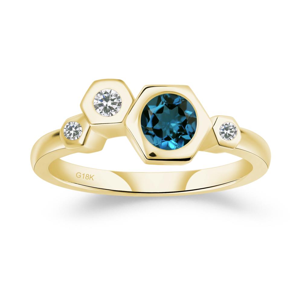 Unique London Blue Topaz Constellation Ring - LUO Jewelry #metal_18k yellow gold