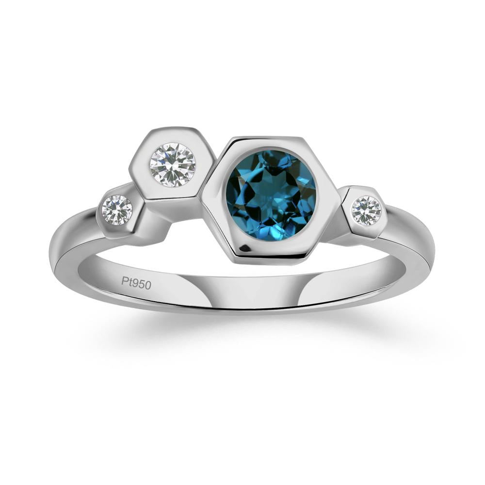 Unique London Blue Topaz Constellation Ring - LUO Jewelry #metal_platinum