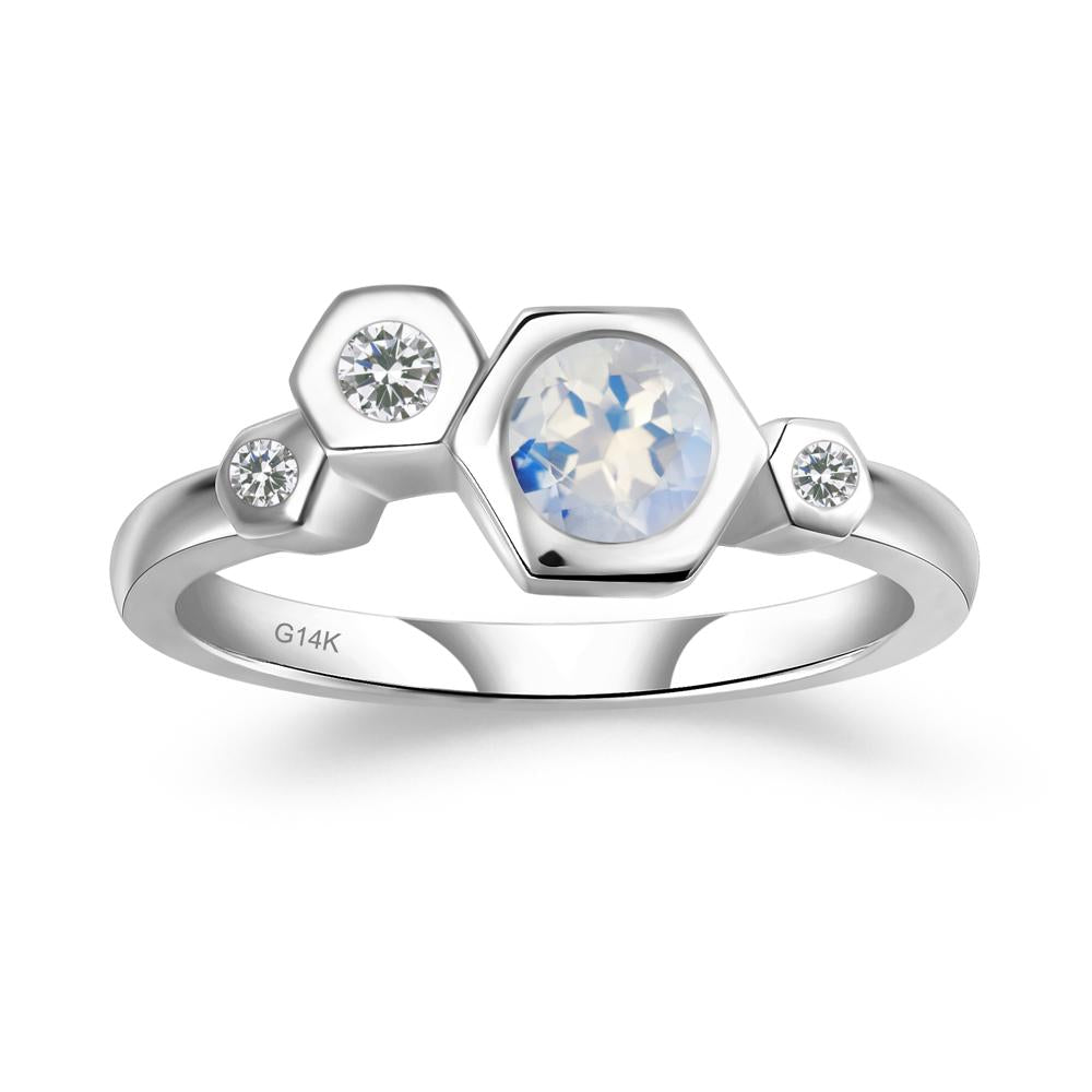 Unique Moonstone Constellation Ring - LUO Jewelry #metal_14k white gold