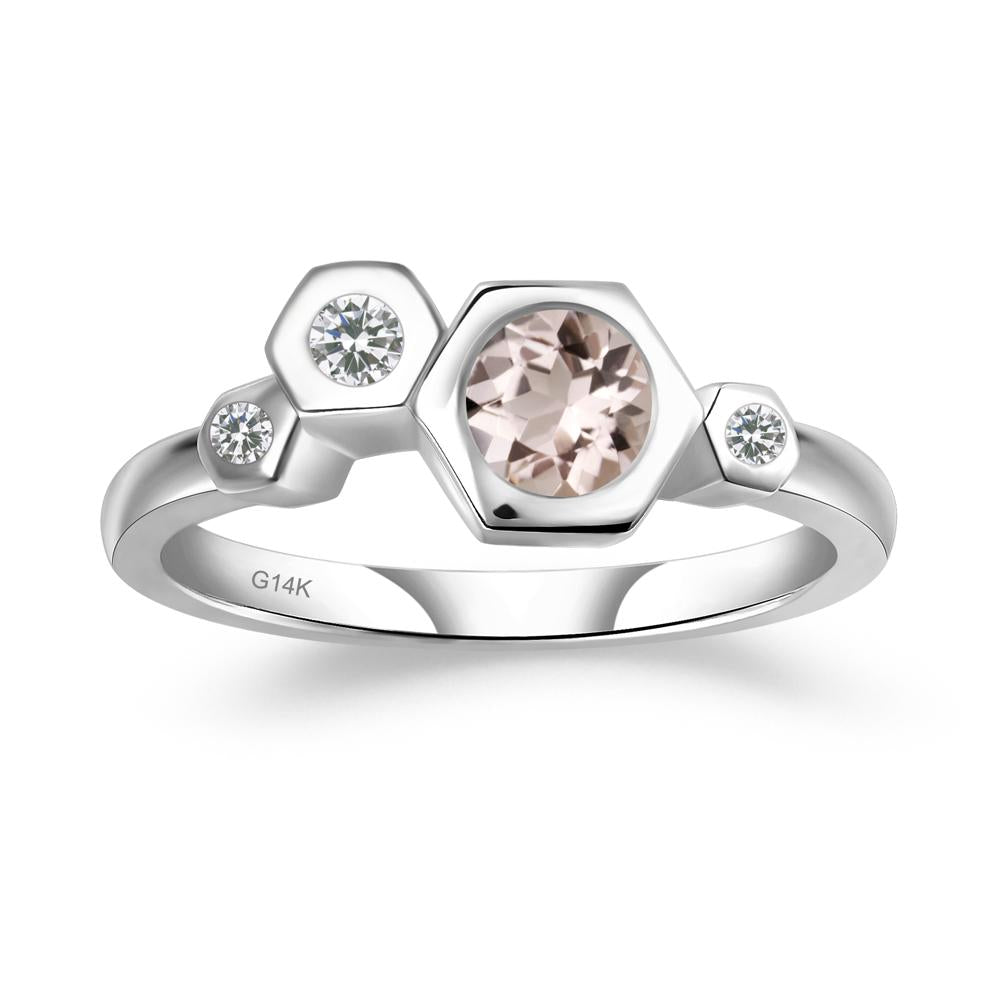 Morganite Constellation Engagement Ring - LUO Jewelry #metal_14k white gold