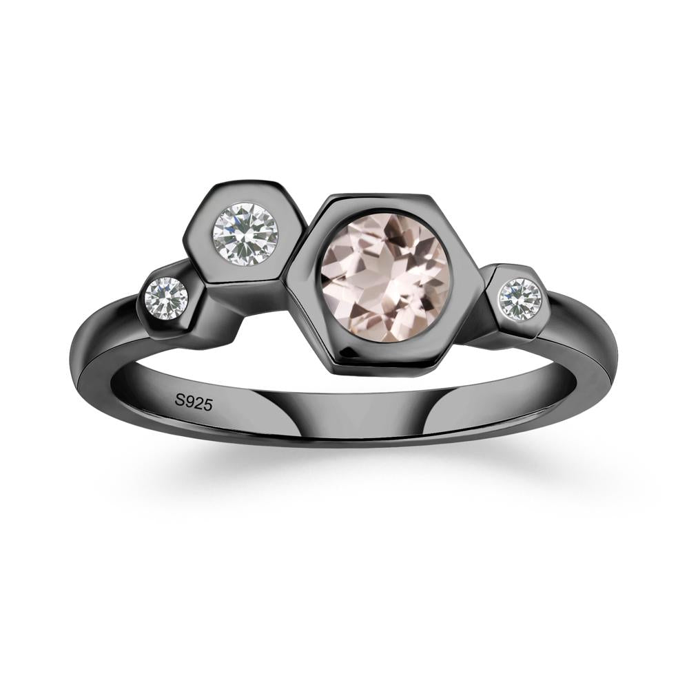 Morganite Constellation Engagement Ring - LUO Jewelry #metal_black finish sterling silver