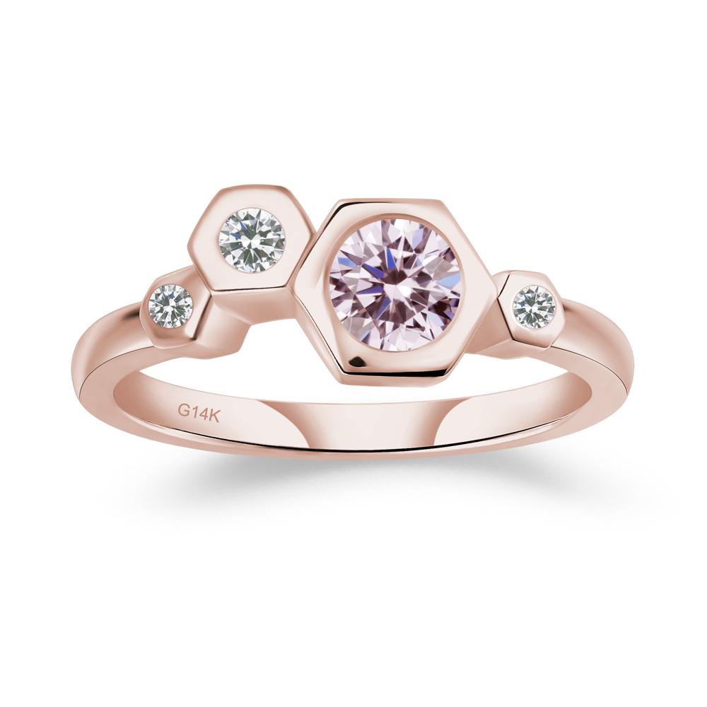 Pink Cubic Zirconia Constellation Engagement Ring - LUO Jewelry #metal_14k rose gold