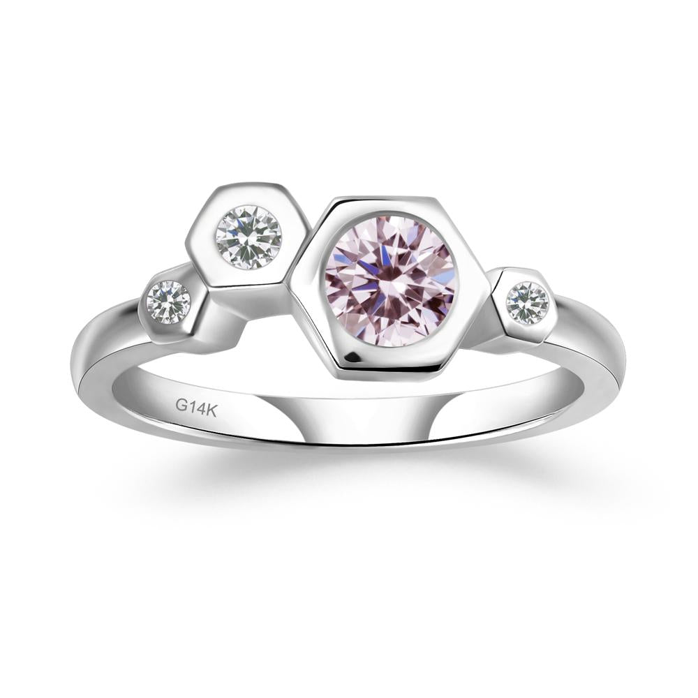 Pink Cubic Zirconia Constellation Engagement Ring - LUO Jewelry #metal_14k white gold