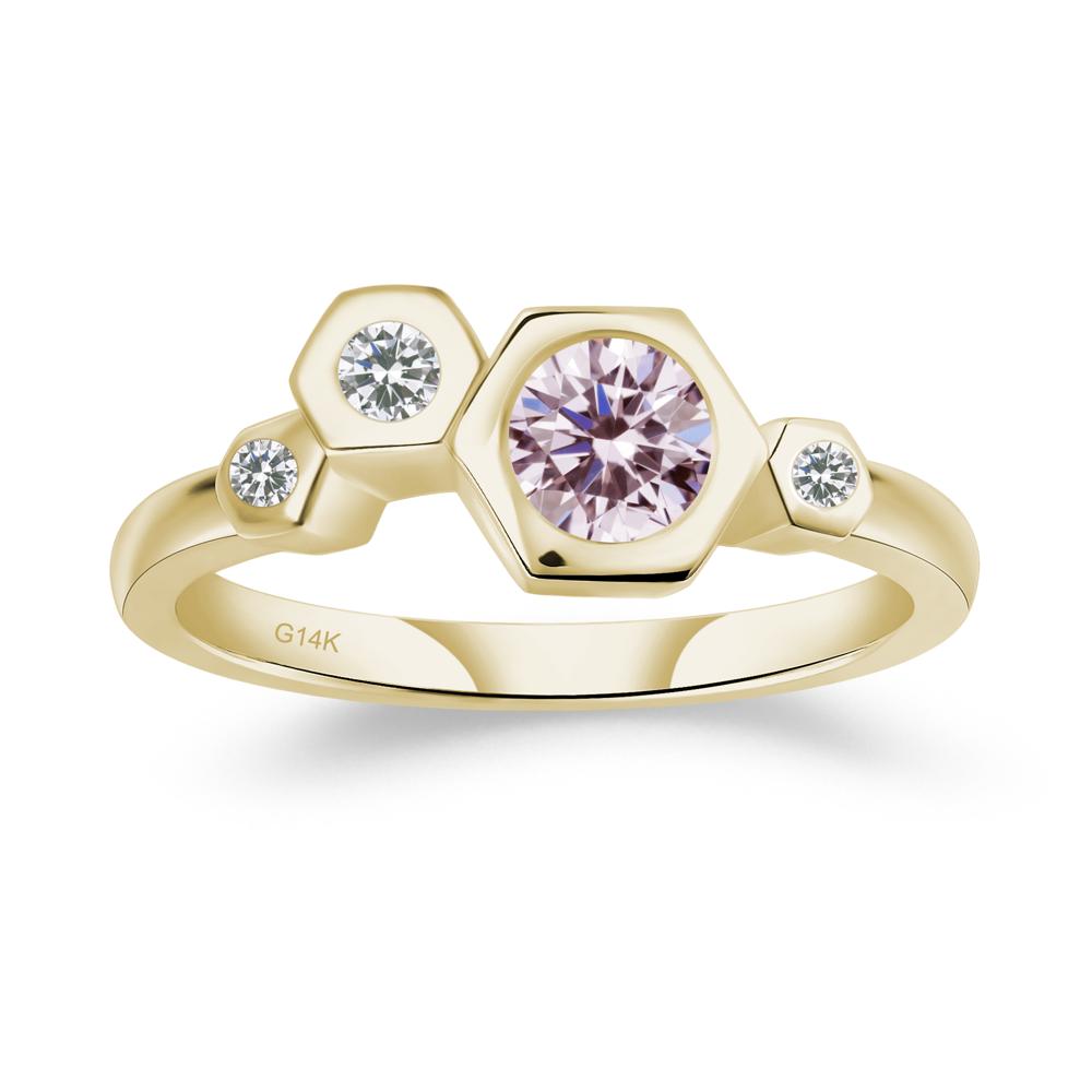 Pink Cubic Zirconia Constellation Engagement Ring - LUO Jewelry #metal_14k yellow gold