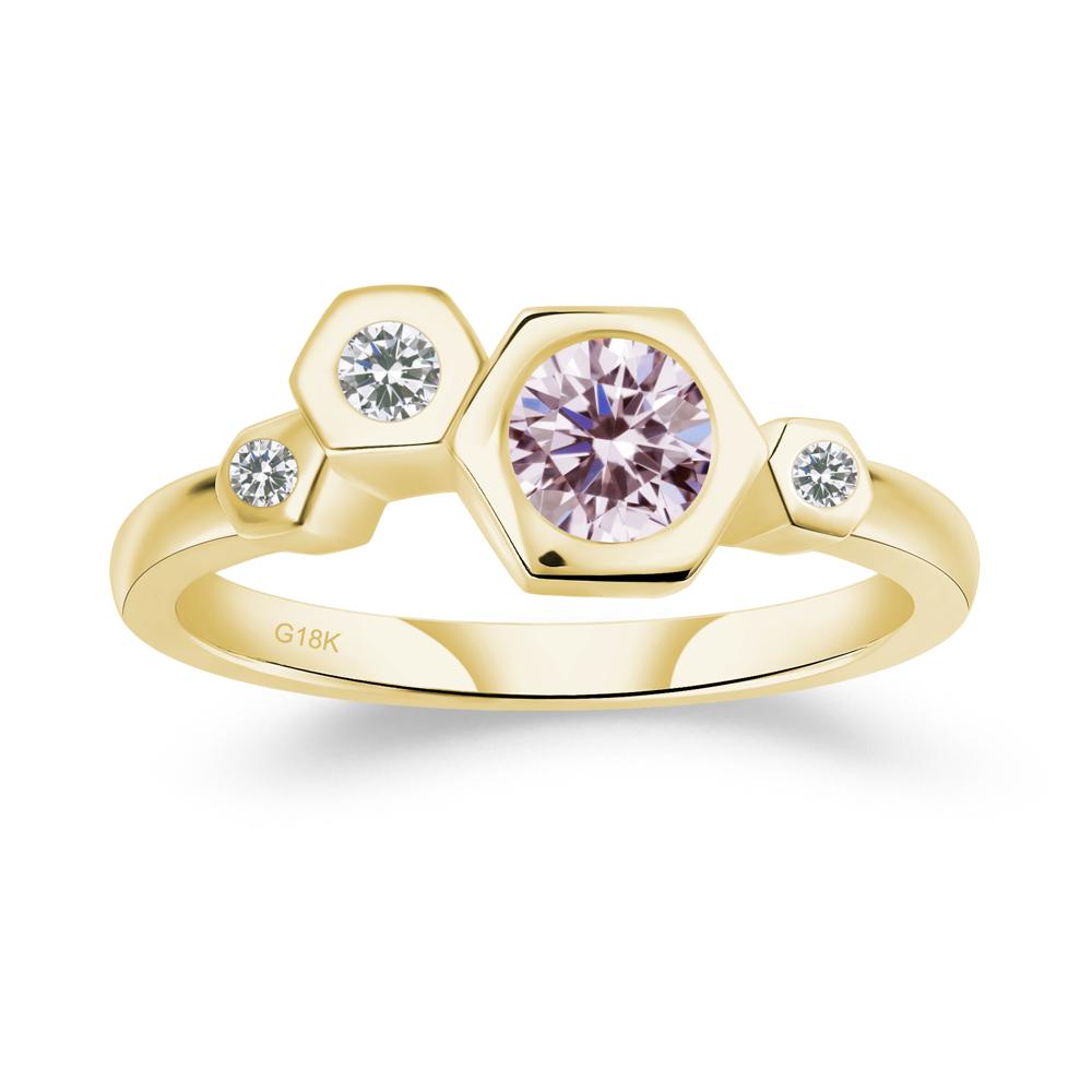 Pink Cubic Zirconia Constellation Engagement Ring - LUO Jewelry #metal_18k yellow gold