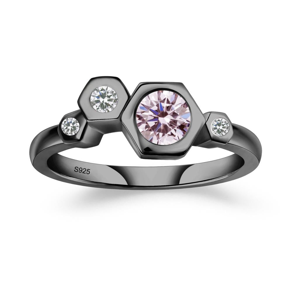 Pink Cubic Zirconia Constellation Engagement Ring - LUO Jewelry #metal_black finish sterling silver