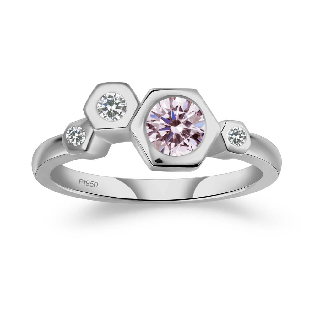 Pink Cubic Zirconia Constellation Engagement Ring - LUO Jewelry #metal_platinum