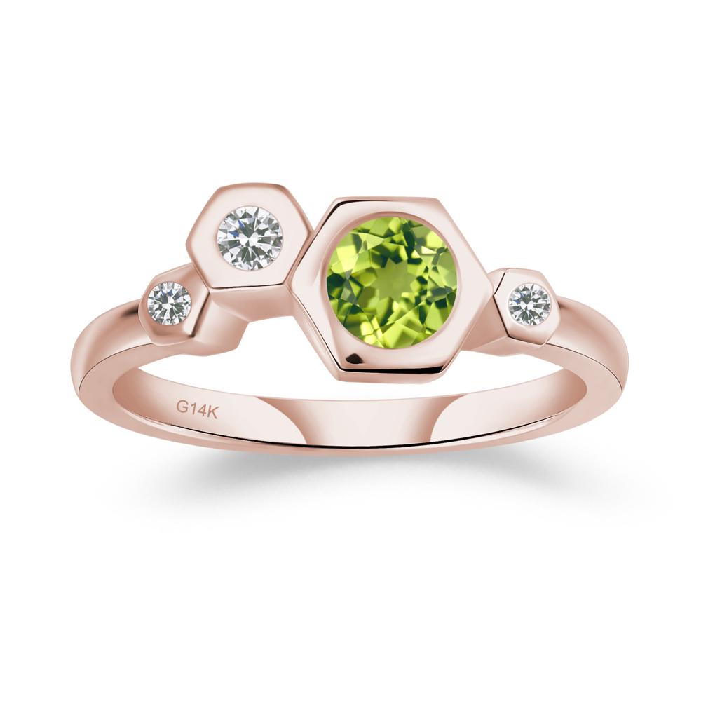 Unique Peridot Constellation Ring - LUO Jewelry #metal_14k rose gold