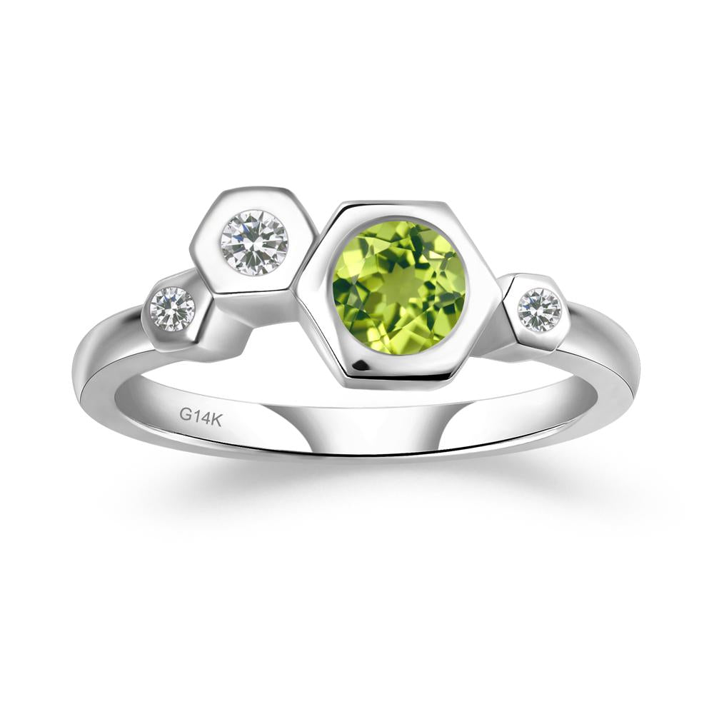 Unique Peridot Constellation Ring - LUO Jewelry #metal_14k white gold