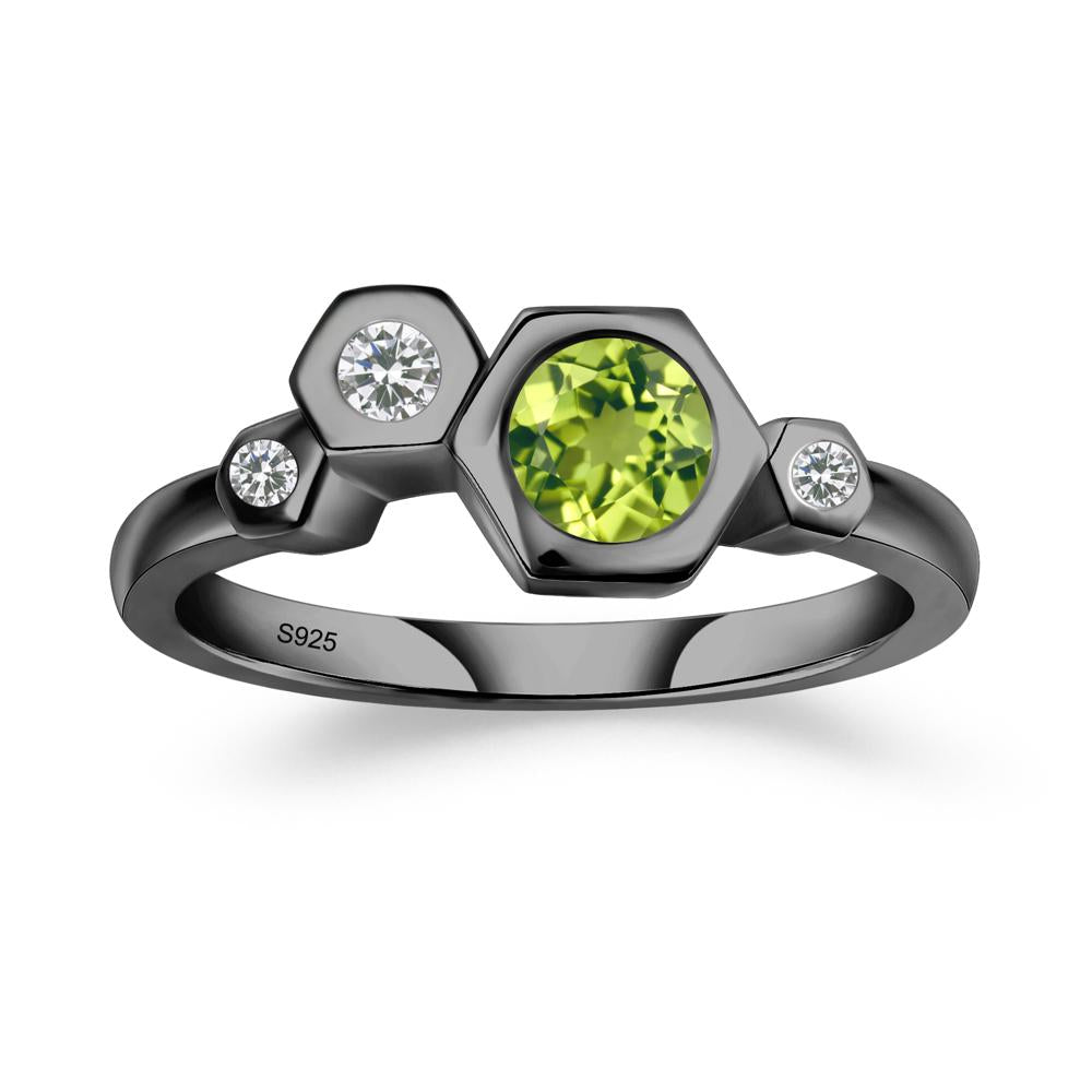 Unique Peridot Constellation Ring - LUO Jewelry #metal_black finish sterling silver