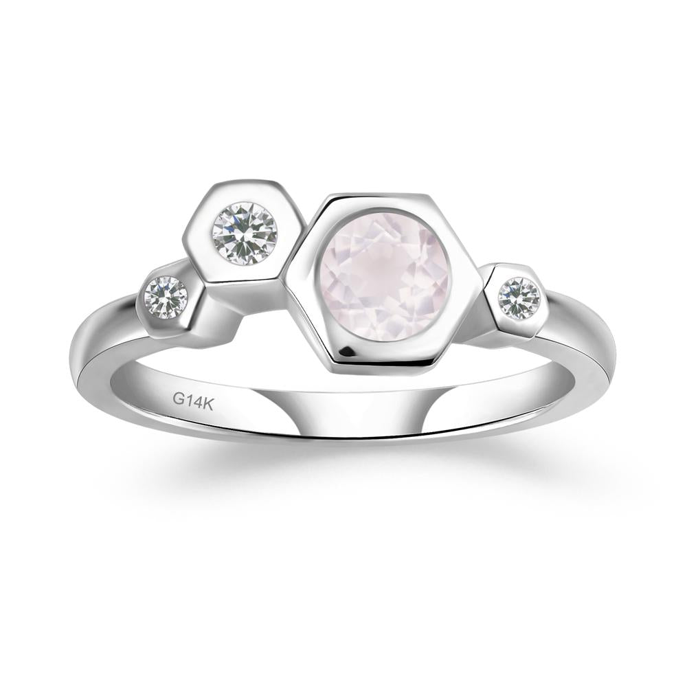 Rose Quartz Constellation Engagement Ring - LUO Jewelry #metal_14k white gold