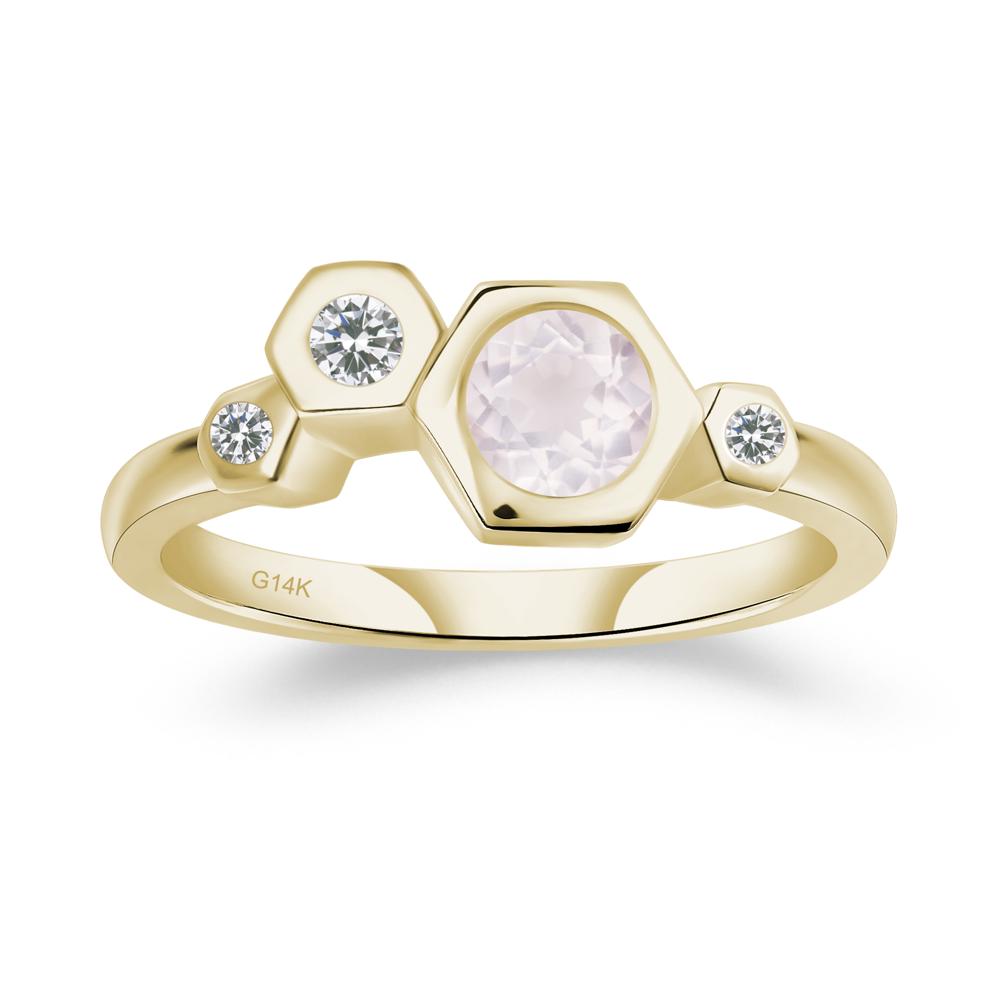 Rose Quartz Constellation Engagement Ring - LUO Jewelry #metal_14k yellow gold