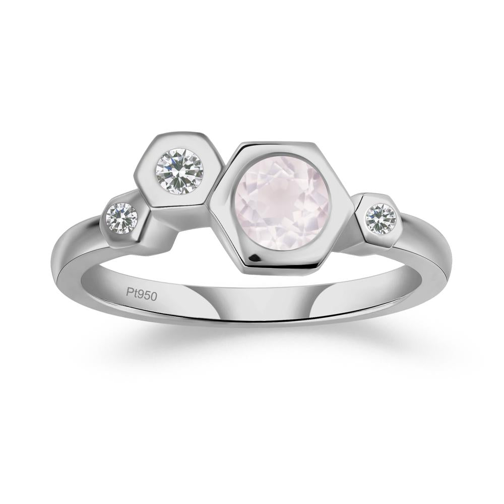 Rose Quartz Constellation Engagement Ring - LUO Jewelry #metal_platinum