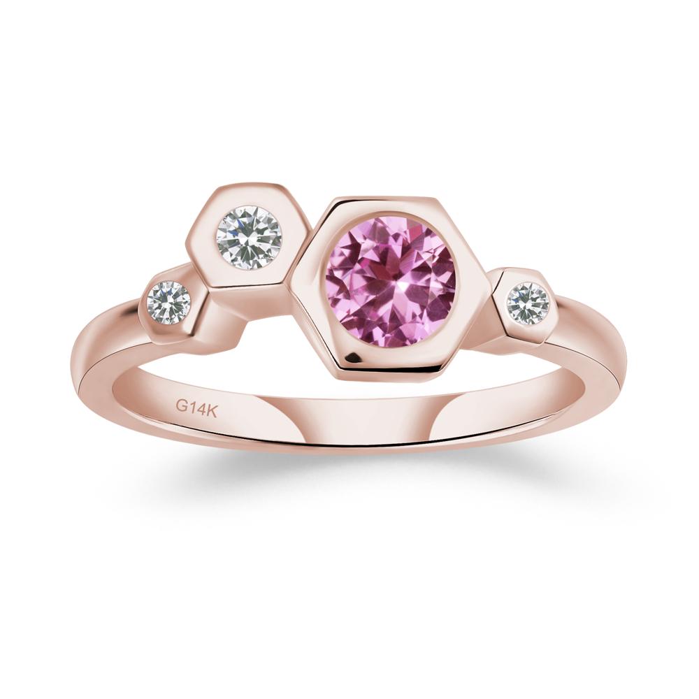 Unique Pink Sapphire Constellation Ring - LUO Jewelry #metal_14k rose gold