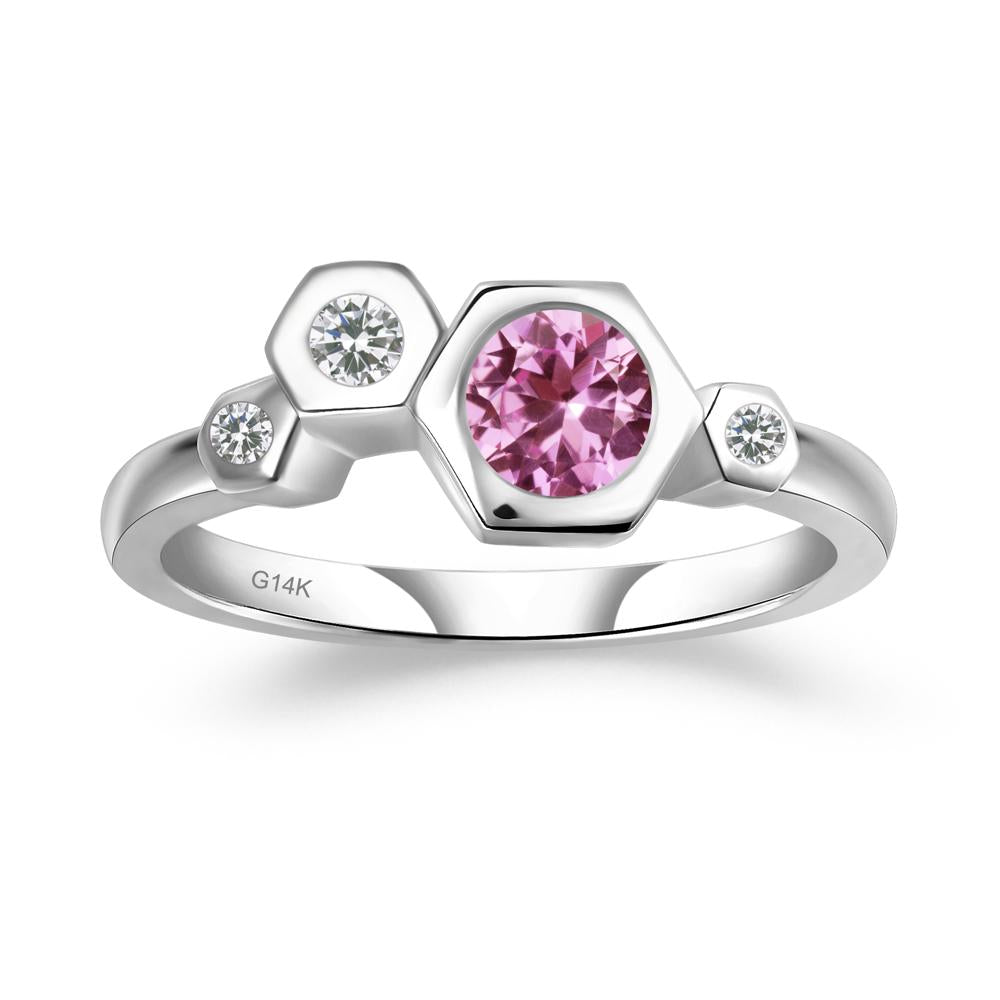 Unique Pink Sapphire Constellation Ring - LUO Jewelry #metal_14k white gold