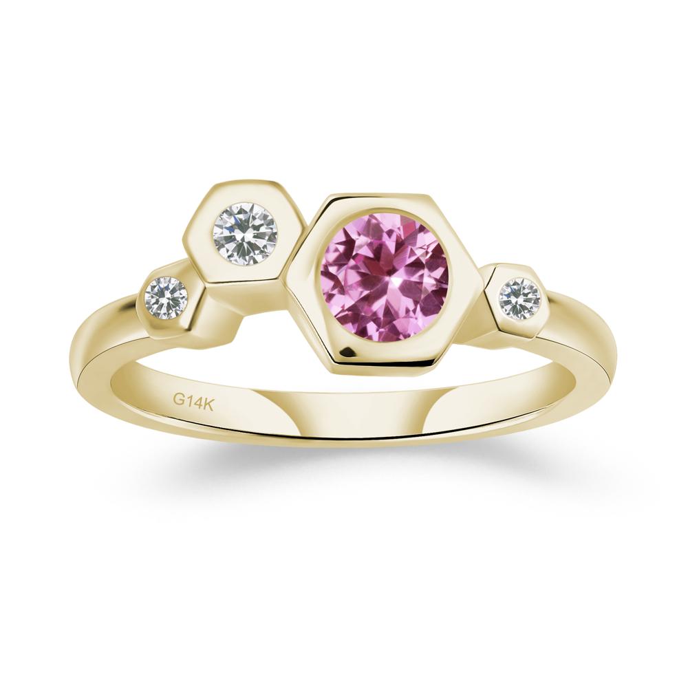 Unique Pink Sapphire Constellation Ring - LUO Jewelry #metal_14k yellow gold