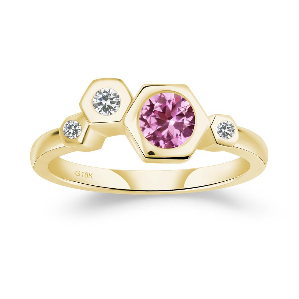 Unique Pink Sapphire Constellation Ring - LUO Jewelry #metal_18k yellow gold