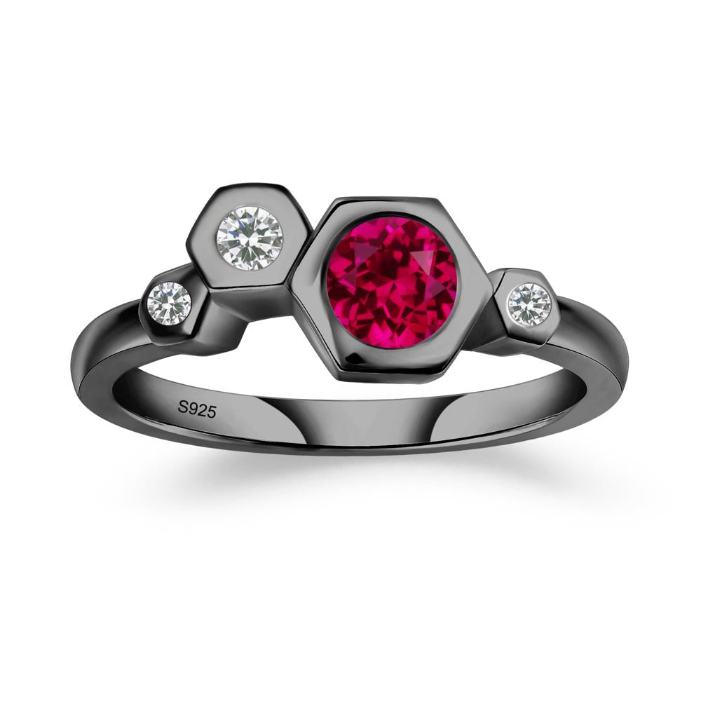 Ruby Constellation Engagement Ring - LUO Jewelry #metal_black finish sterling silver