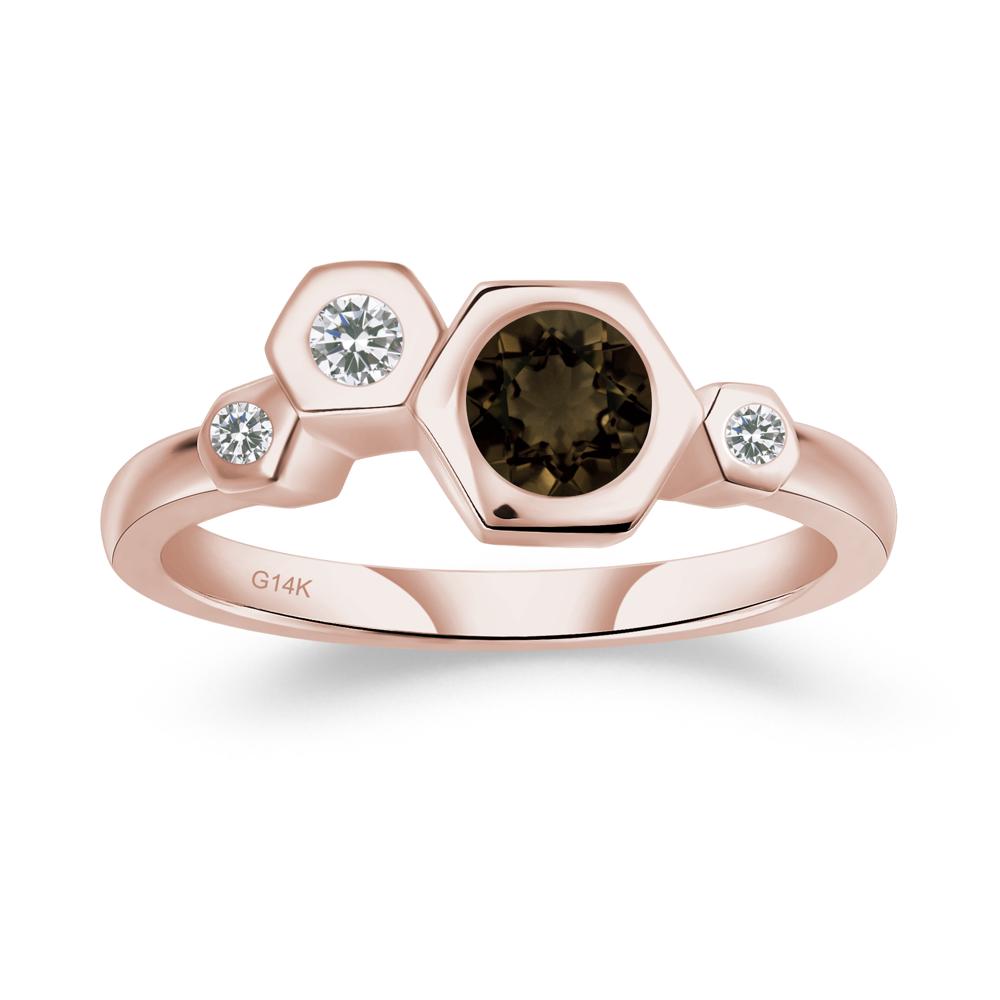 Smoky Quartz Constellation Engagement Ring - LUO Jewelry #metal_14k rose gold