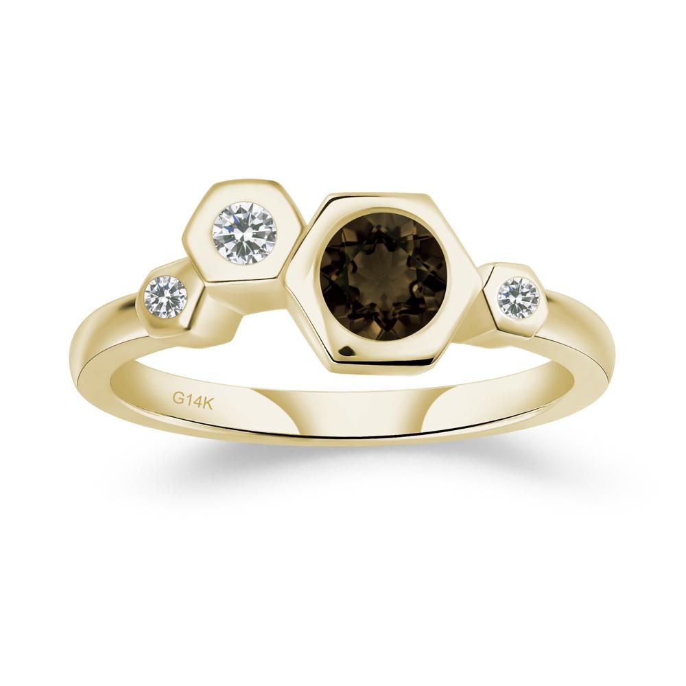 Smoky Quartz Constellation Engagement Ring - LUO Jewelry #metal_14k yellow gold