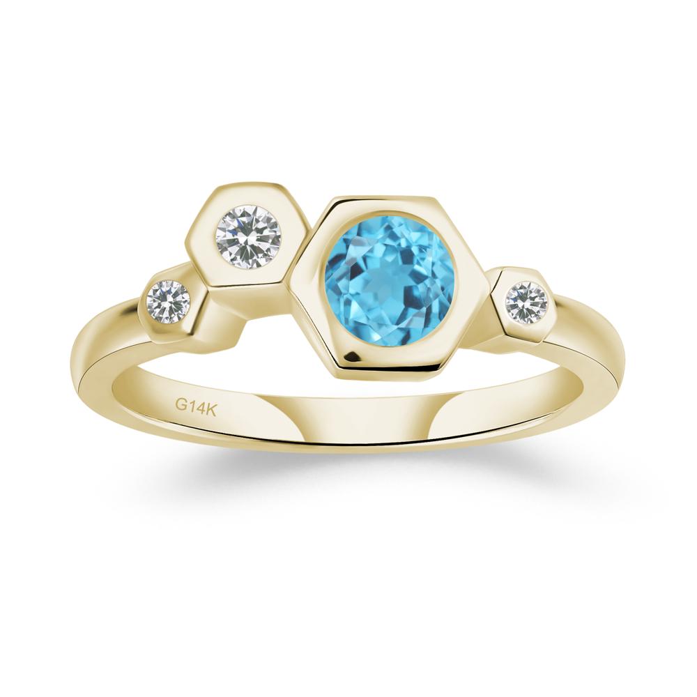 Unique Swiss Blue Topaz Constellation Ring - LUO Jewelry #metal_14k yellow gold