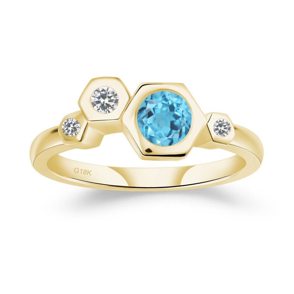 Unique Swiss Blue Topaz Constellation Ring - LUO Jewelry #metal_18k yellow gold