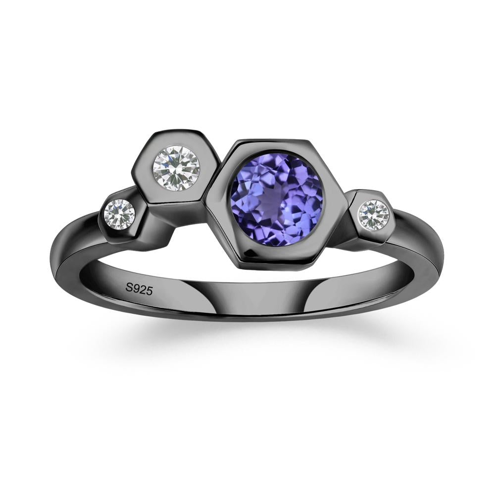 Unique Tanzanite Constellation Ring - LUO Jewelry #metal_black finish sterling silver