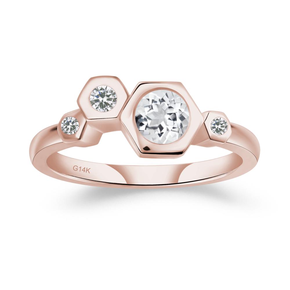 White Topaz Constellation Engagement Ring - LUO Jewelry #metal_14k rose gold