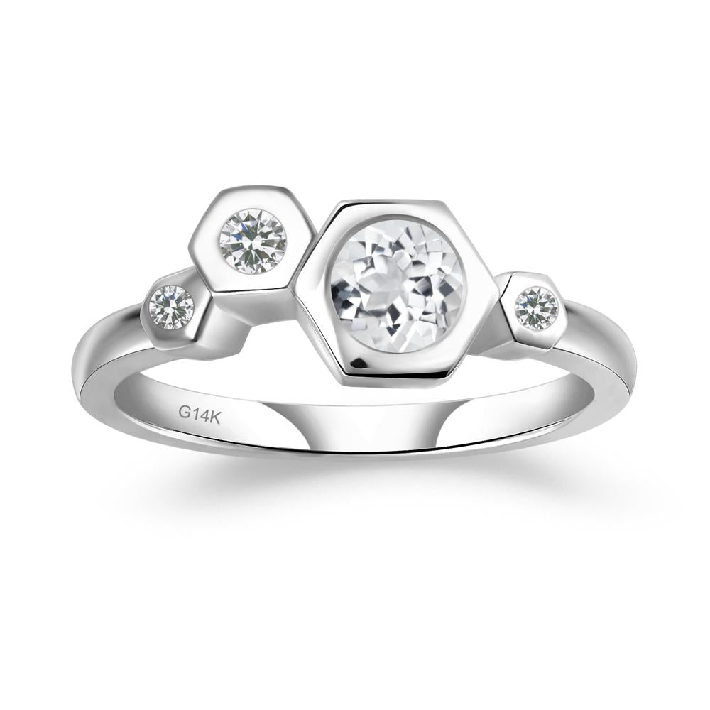 White Topaz Constellation Engagement Ring - LUO Jewelry #metal_14k white gold