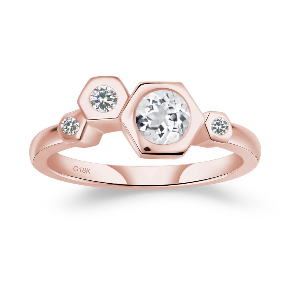 White Topaz Constellation Engagement Ring - LUO Jewelry #metal_18k rose gold